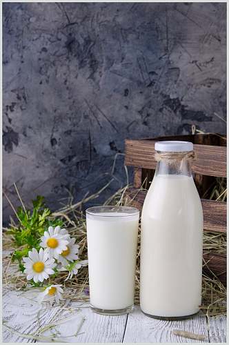 简洁纯白新鲜牛奶摄影图