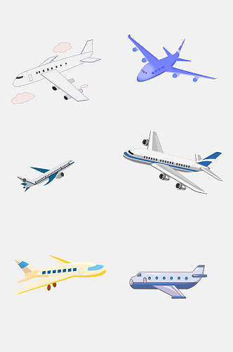 手绘飞机航空旅行免抠素材