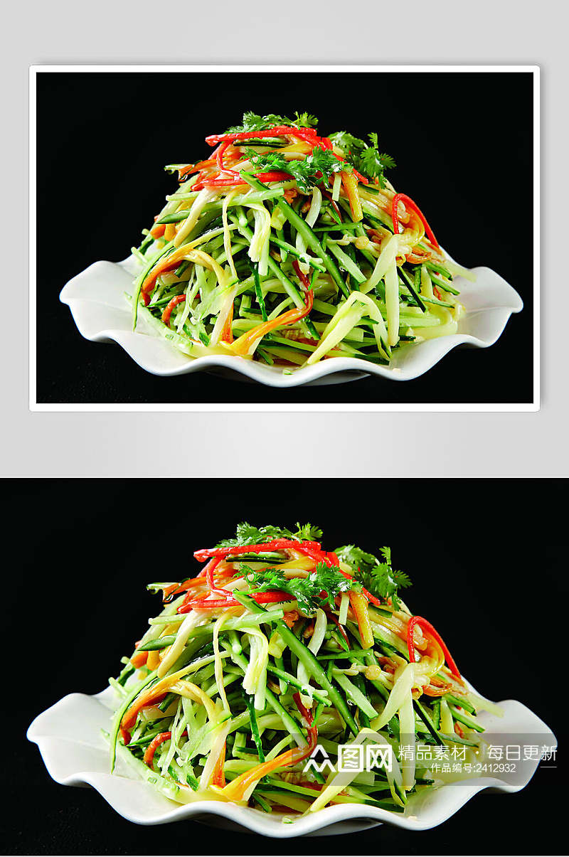 黄瓜丝菜品美食淮扬菜摄影图实拍图片素材