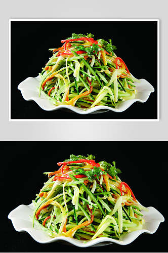 黄瓜丝菜品美食淮扬菜摄影图实拍图片