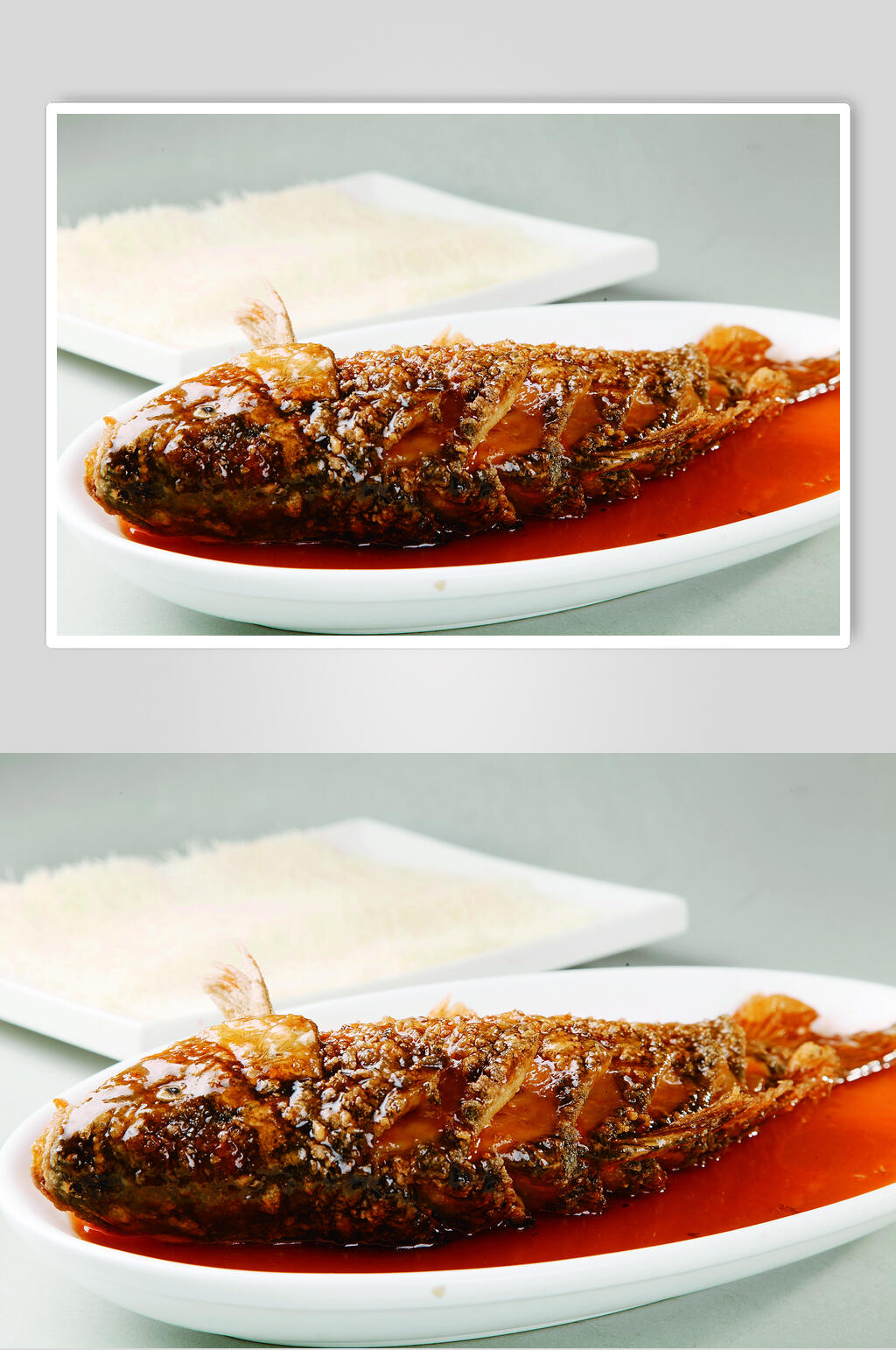 招牌红烧鱼食物美食淮扬菜摄影图素材