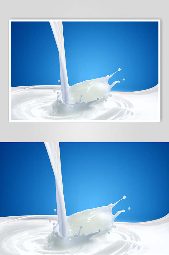 创意液体纯白新鲜牛奶摄影图