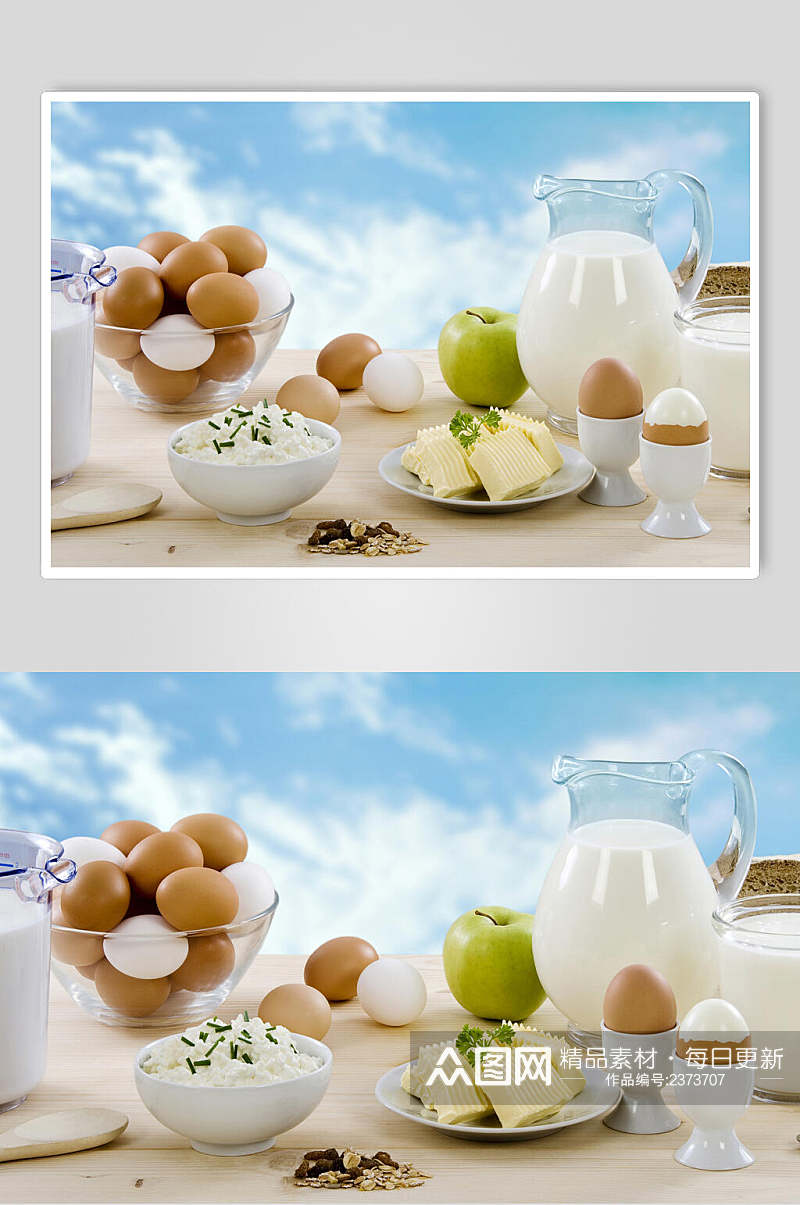 鸡蛋纯白新鲜牛奶摄影图素材