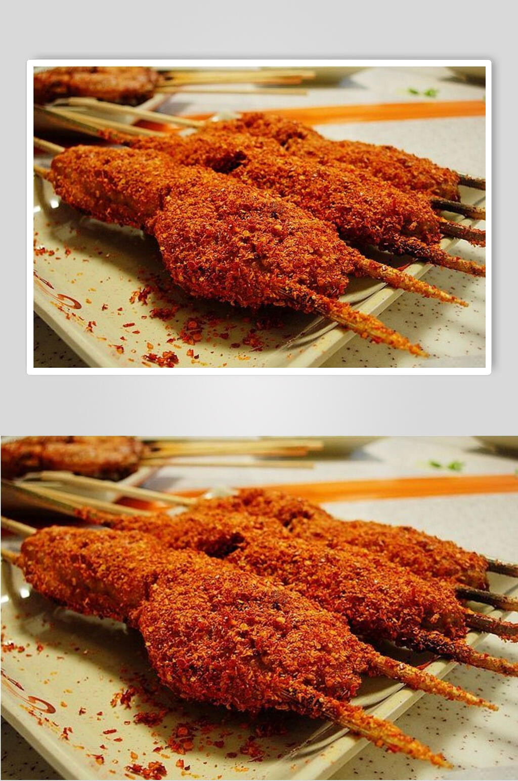 香辣美味鸡翅烧烤菜肴摄影图素材