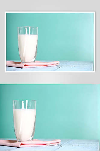 蓝底纯白新鲜牛奶摄影图