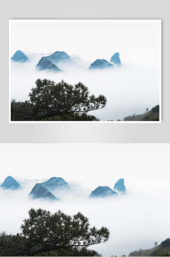 山间烟雾缭绕云海摄影图片