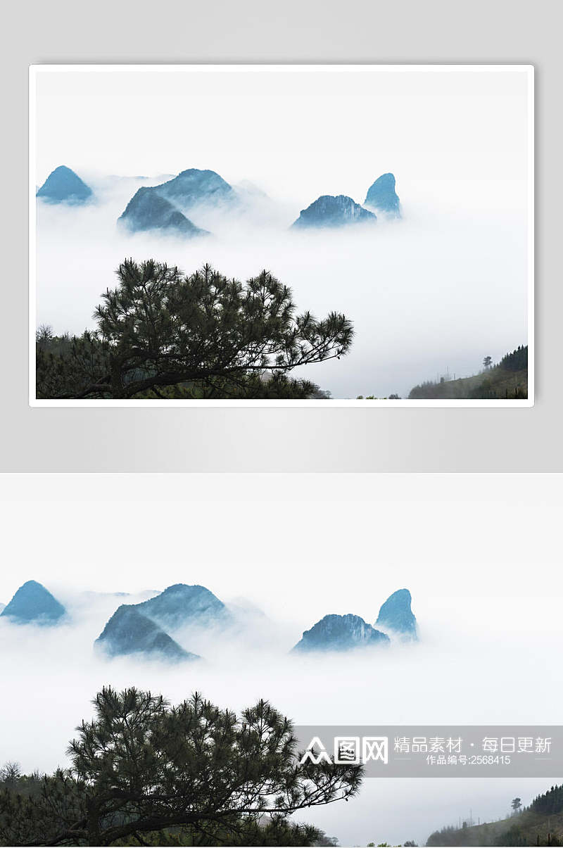 山间烟雾缭绕云海摄影图片素材