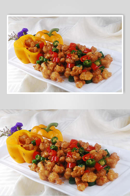 菜品香辣酥肉美食淮扬菜摄影图餐饮图片