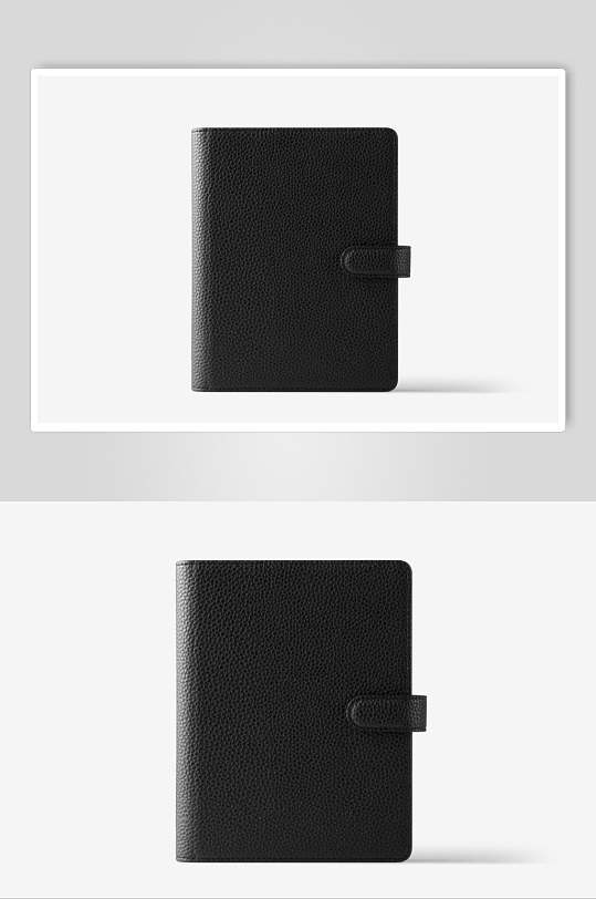 黑色皮质笔记本样机设计