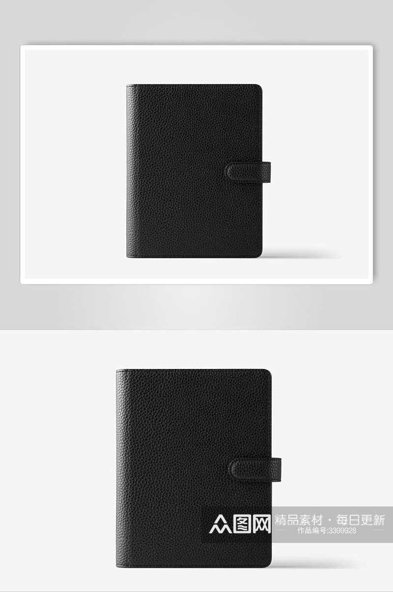 黑色皮质笔记本样机设计素材