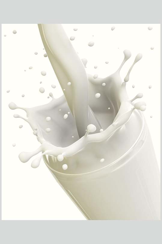 创意液体纯白新鲜牛奶摄影图