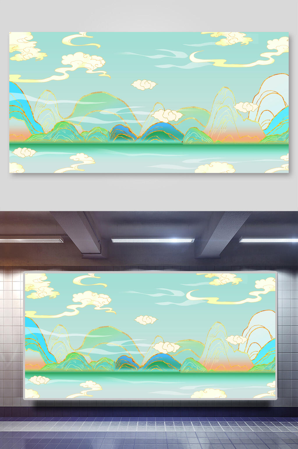 扁平风古风国潮插画素材素材
