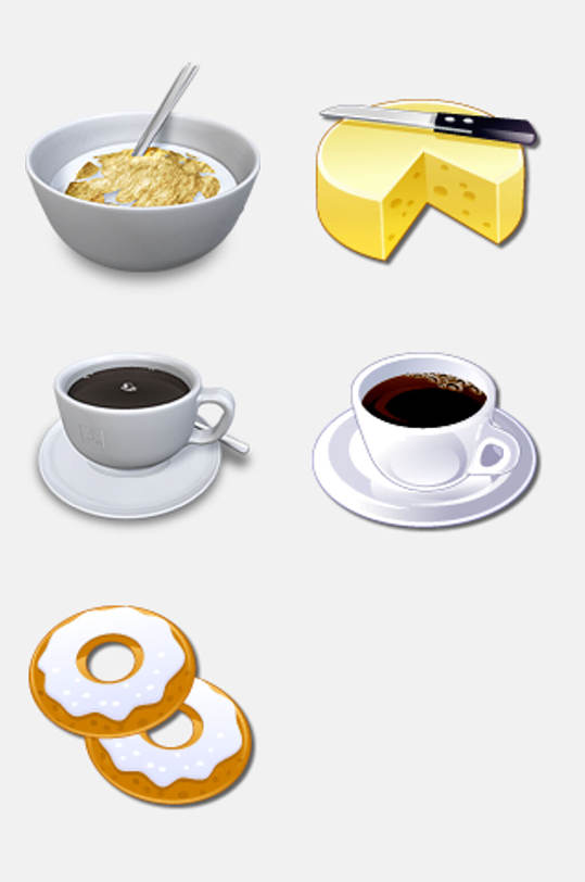 咖啡面食食物饮品图标免抠元素