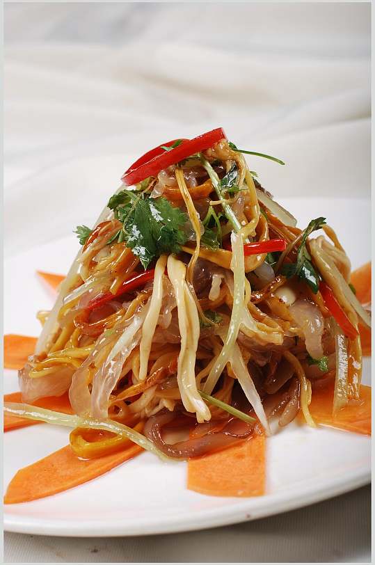 鲜香招牌凉拌菜美食淮扬菜摄影图