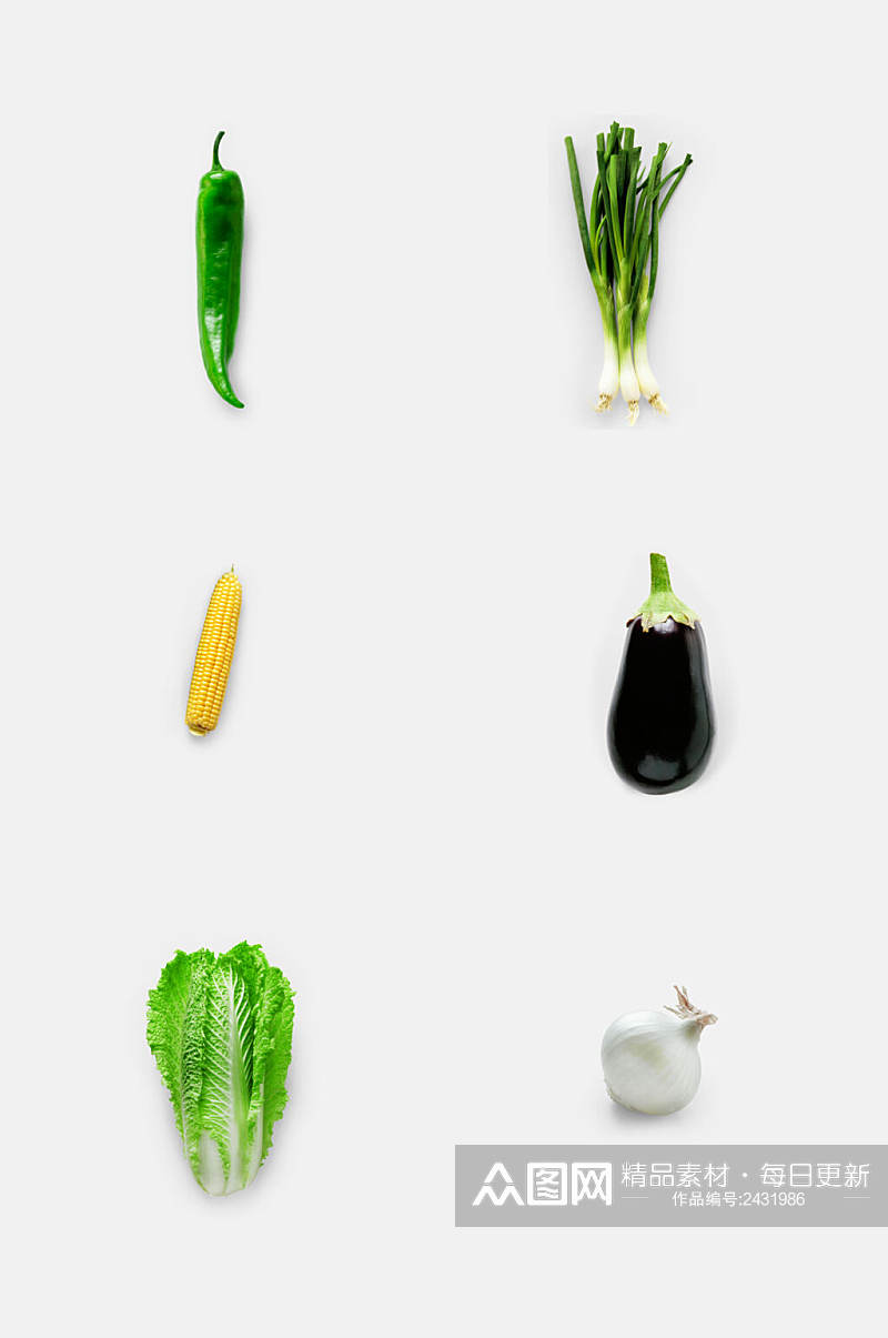 简洁大气蔬菜免抠元素素材
