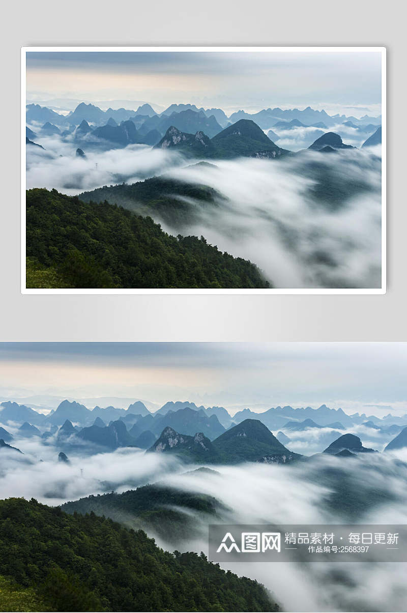 清新山峰仙境云海摄影图片素材