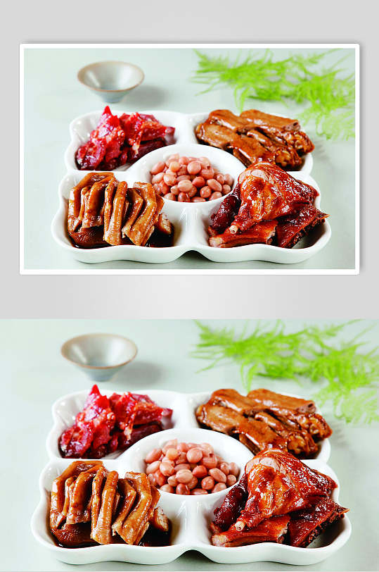 卤味卤菜拼盘美食淮扬菜摄影图