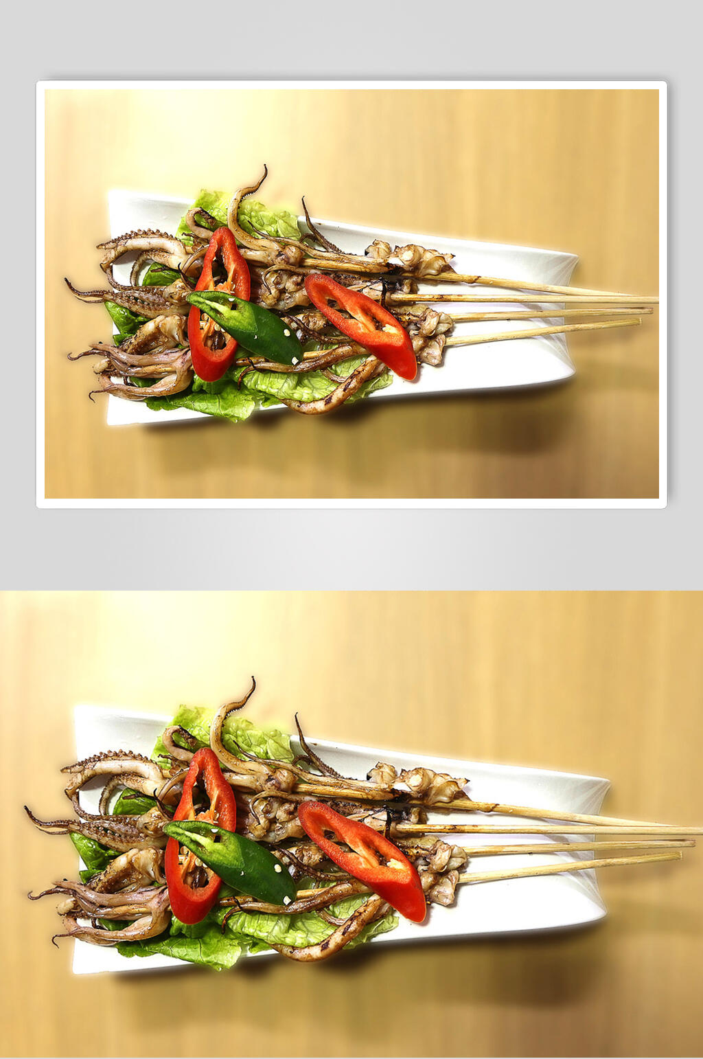 食品鱿鱼烧烤菜肴摄影图素材