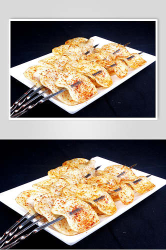 食品香辣土豆片烧烤菜肴摄影图