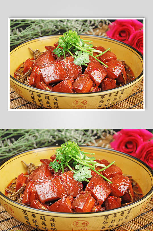 中华美食美味红烧肉摄影图