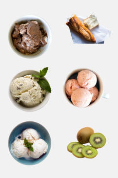 新鲜美味冰淇淋食物蔬菜免抠素材