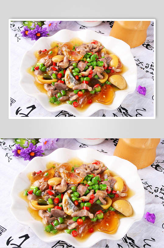 鲜香美味青豆鲜肉美食淮扬菜摄影餐饮图片