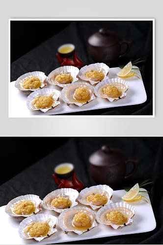 食物扇贝海鲜烧烤菜肴摄影图
