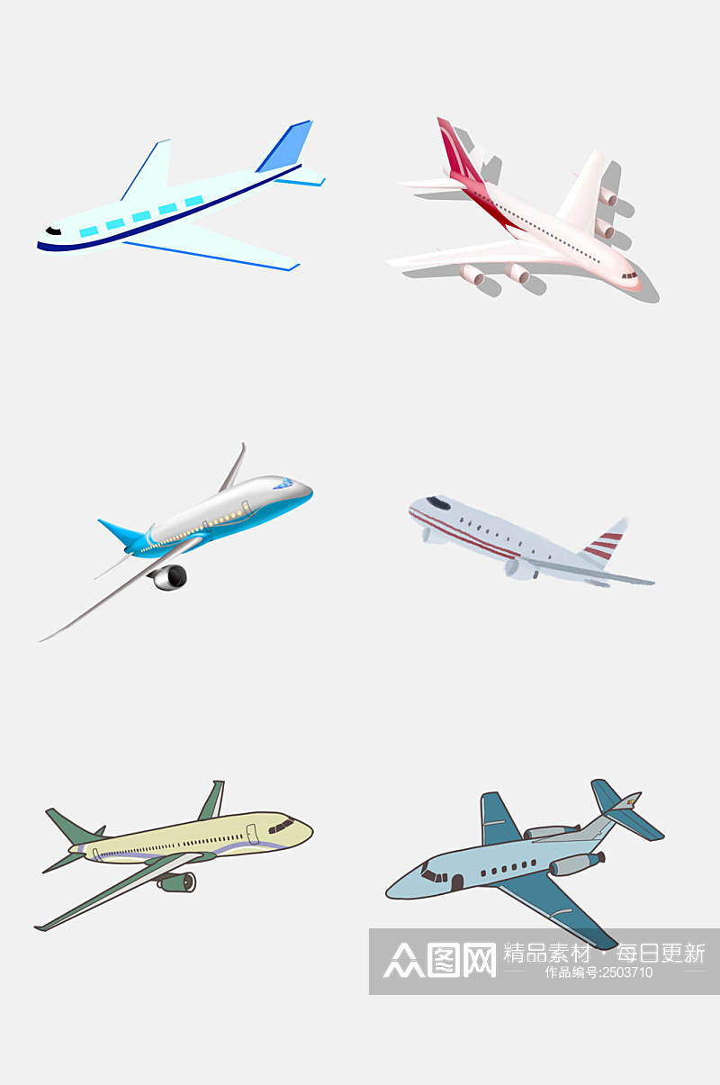 清新科技飞机航空旅行免抠素材素材