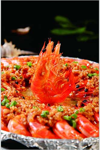 食品海鲜大虾烧烤菜肴摄影图
