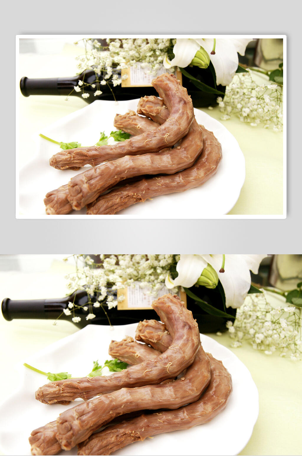清新食物麻辣鸭脖鸭头鸭舌摄影图素材