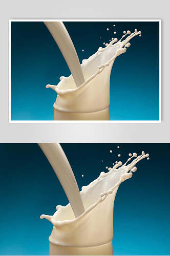 创意液体飞溅纯白新鲜牛奶摄影图