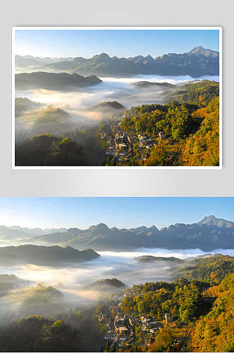 清新山水云海图片