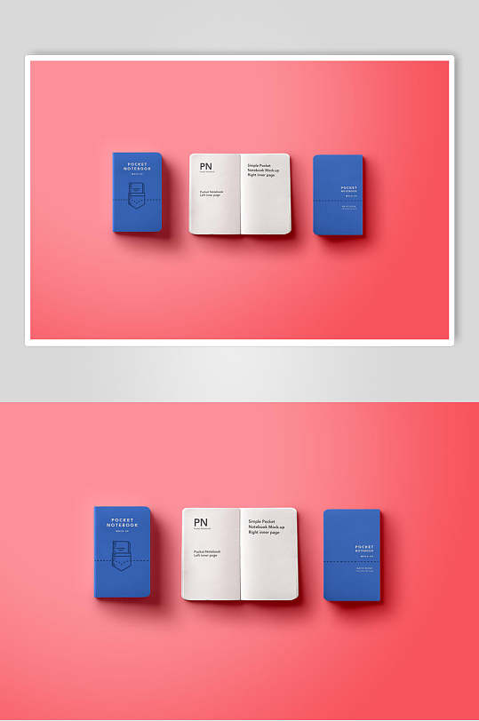 蓝色封面笔记本样机-众图网