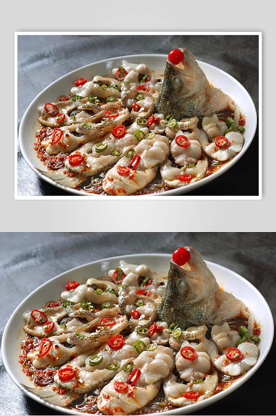 鲜椒鲈鱼食物图片