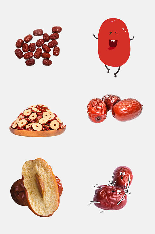 粽子插画矢量卡通手绘水果蔬菜图形元素设计果实枣枝大红枣元素手绘