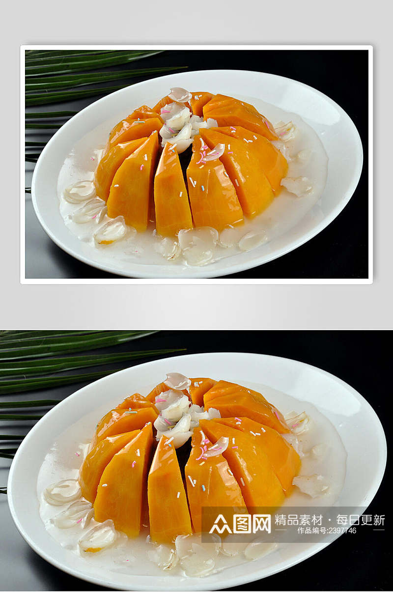 特色红枣百合蒸南瓜食物图片素材