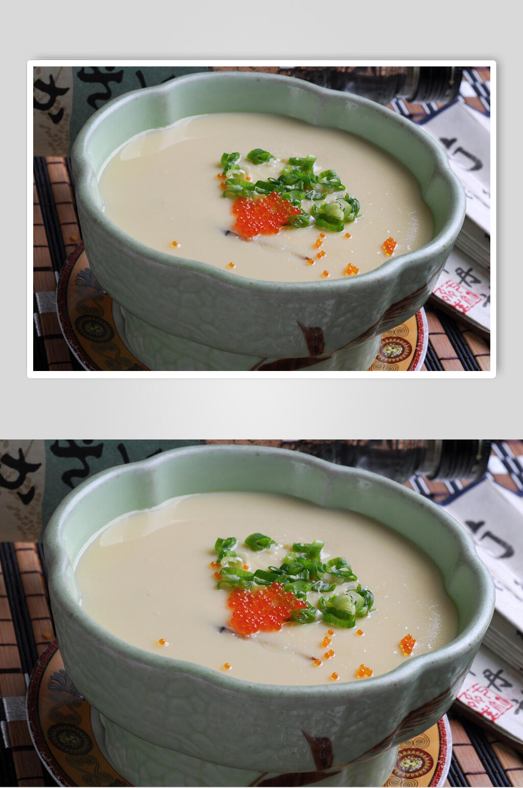 蟹卵蒸蛋食物图片素材