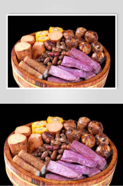 鲜香蒸菜五谷丰登食物图片