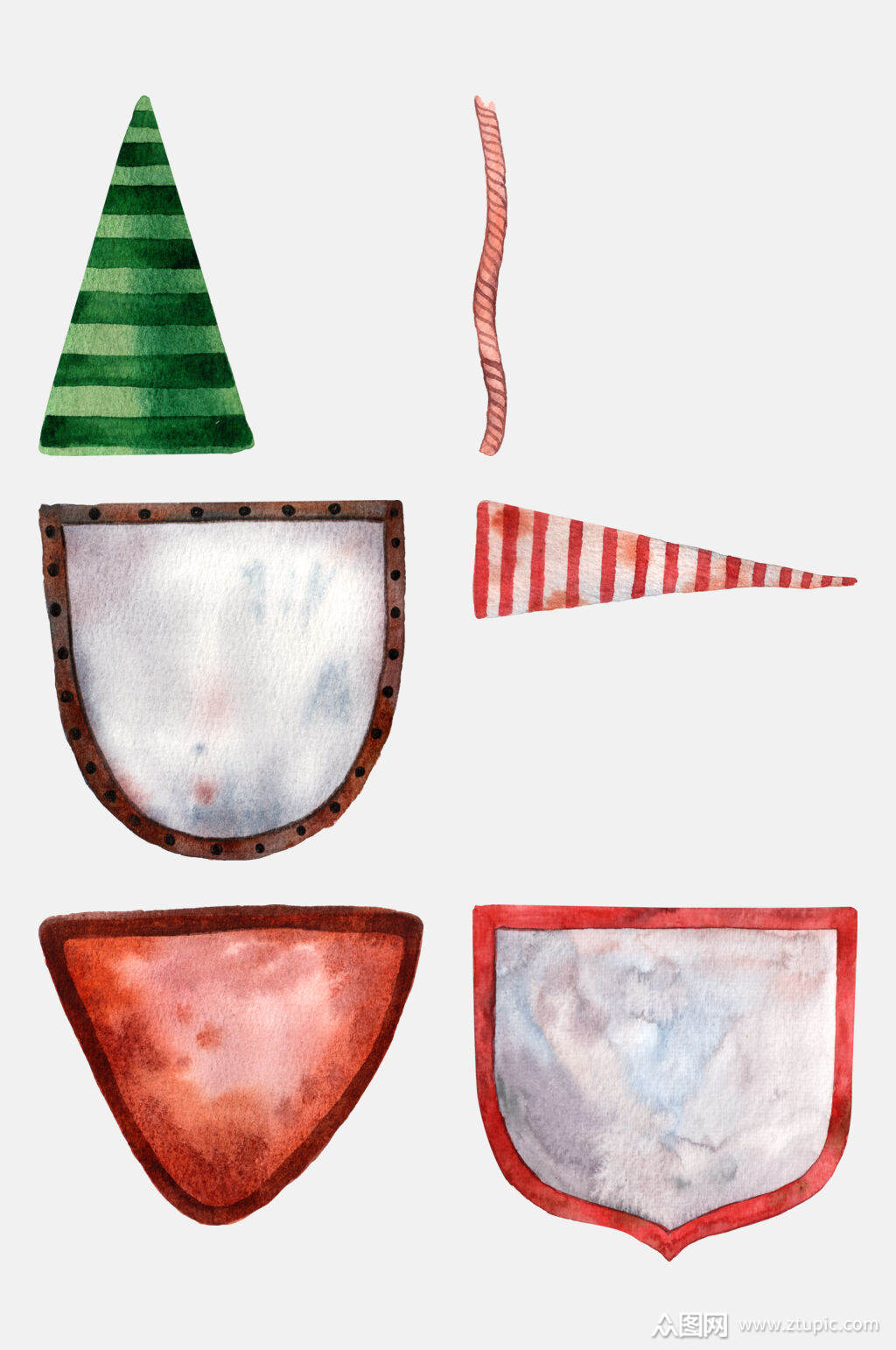 水彩手绘镜子免抠元素