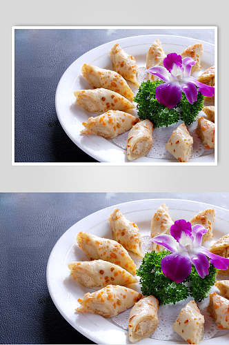小吃南瓜松茸卷食品高清图片