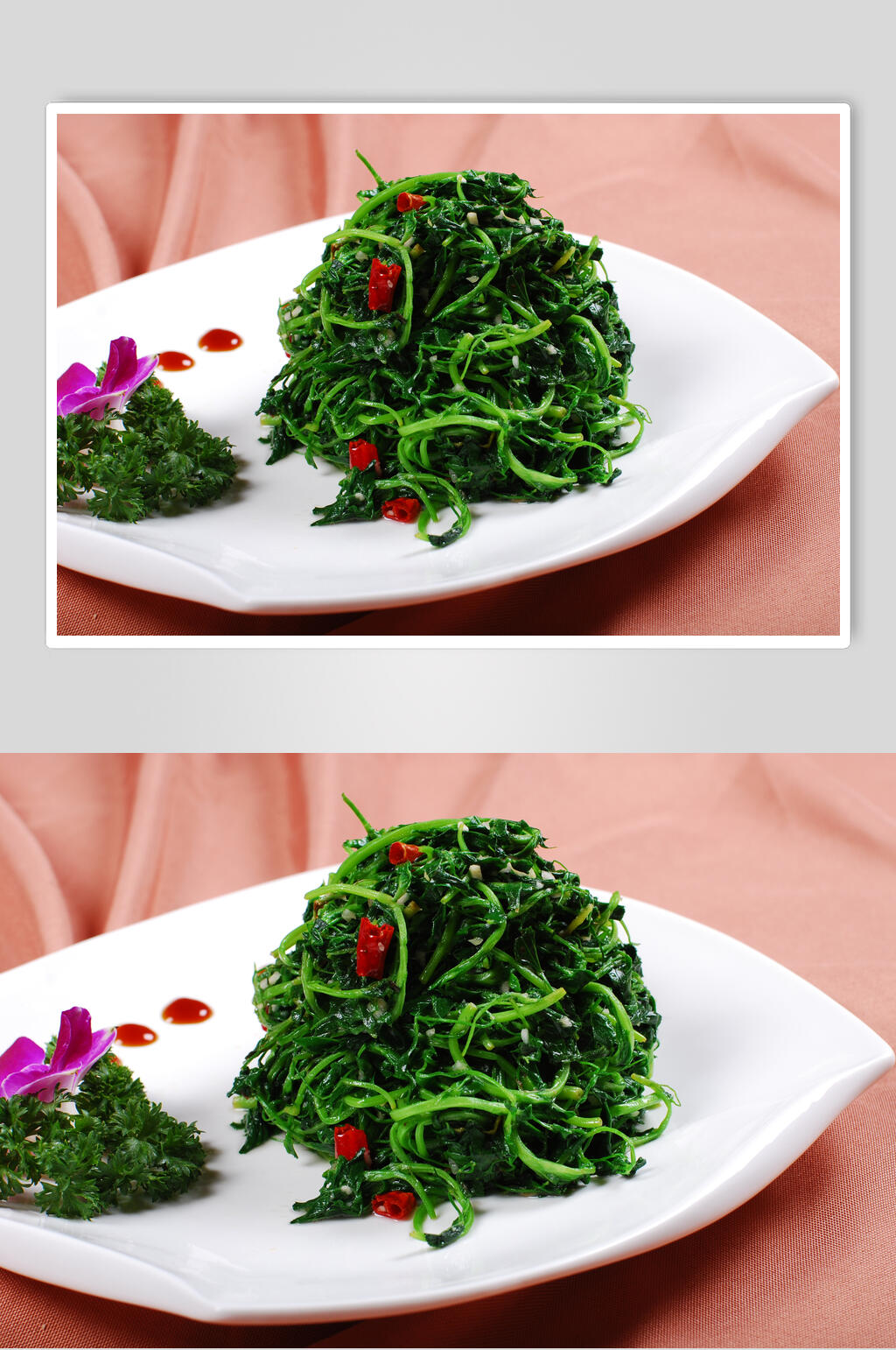 炝拌苜蓿食物高清图片素材