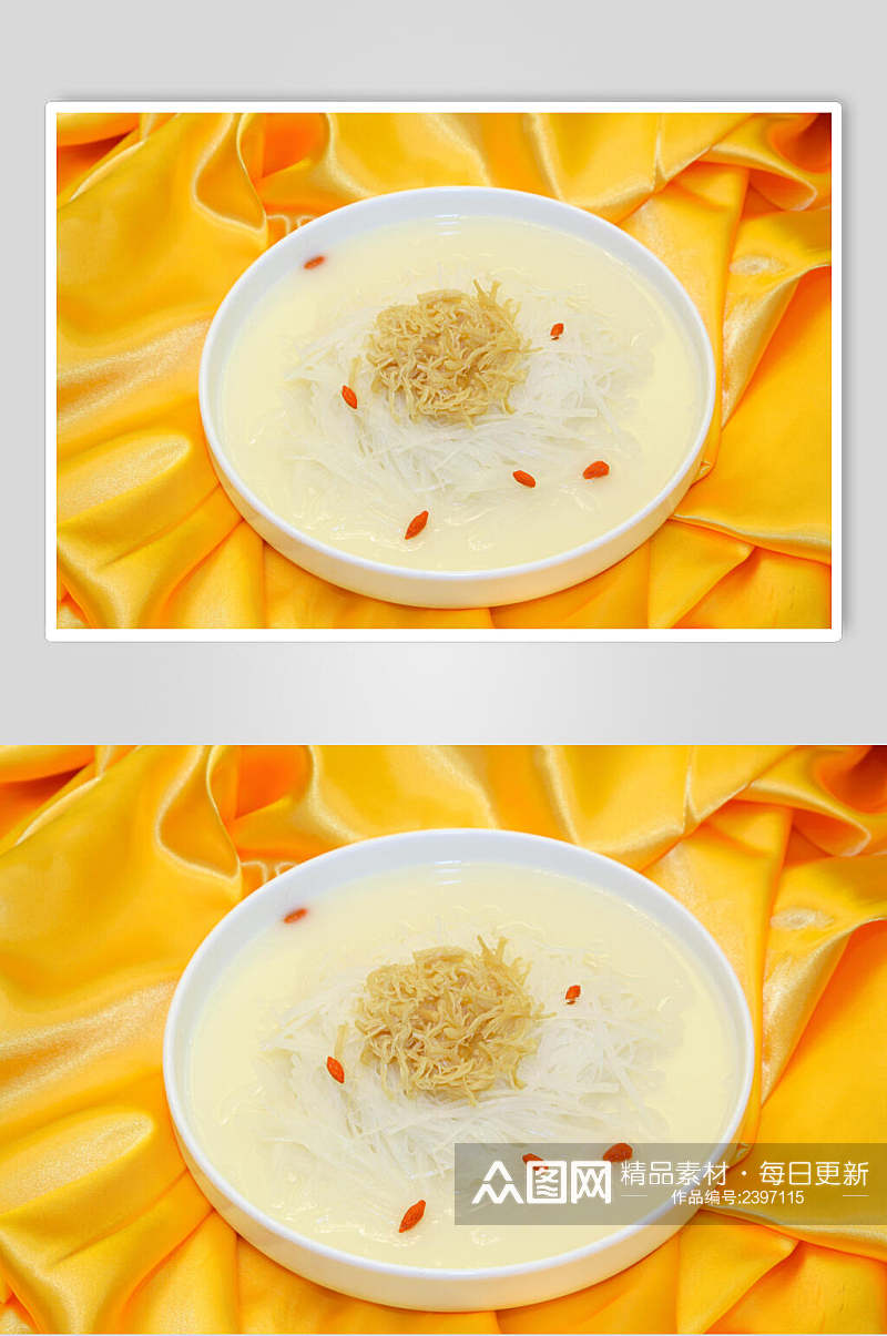 瑶柱奶汤象牙白食物高清图片素材