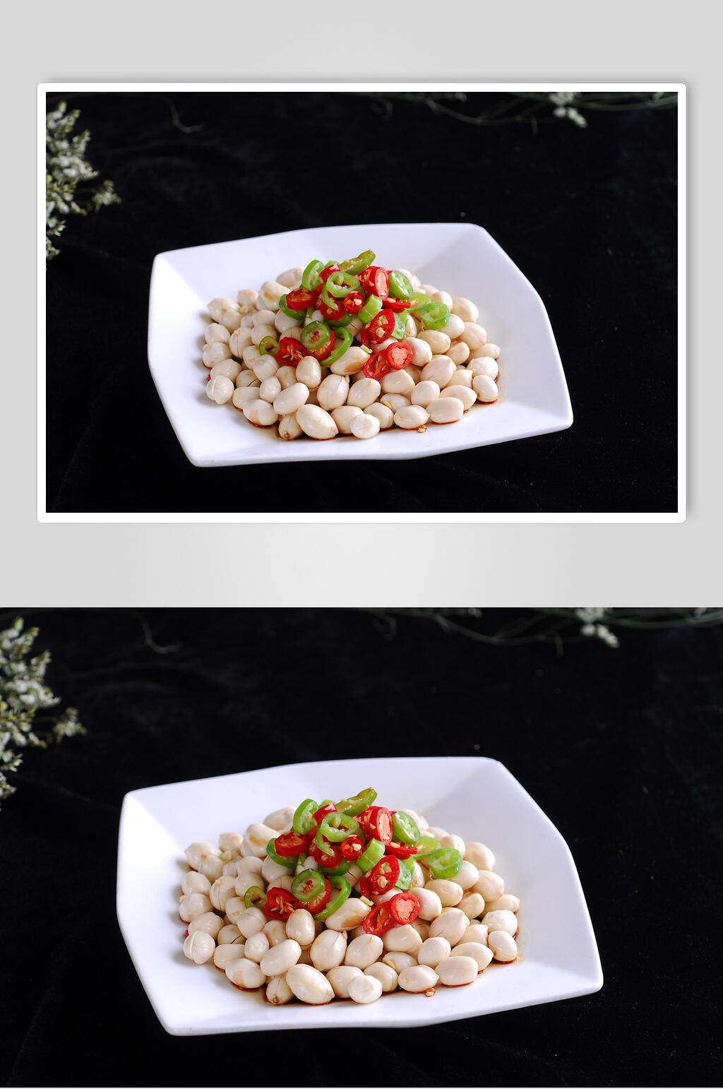 新鲜美味生拌花仁食物高清图片素材