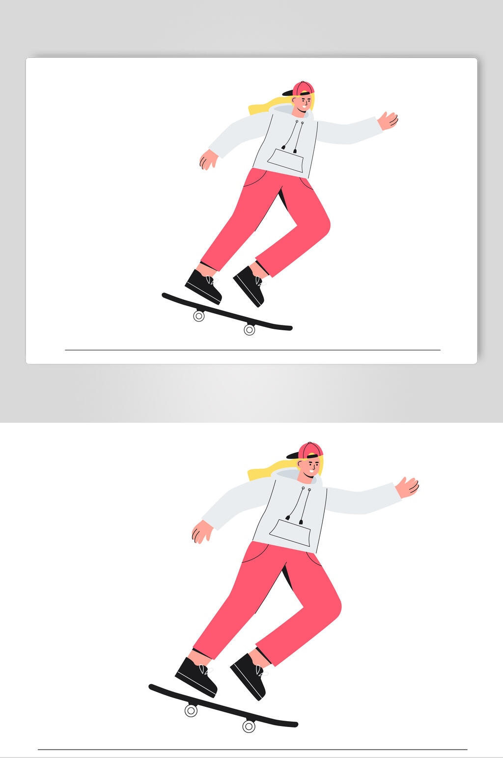 扁平风人物场景插画矢量素材素材