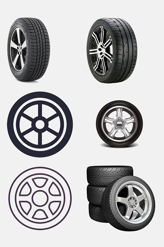 高端汽车轮胎印免抠素材