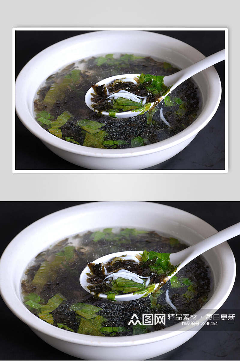 汤菜紫菜银鱼汤食物图片素材