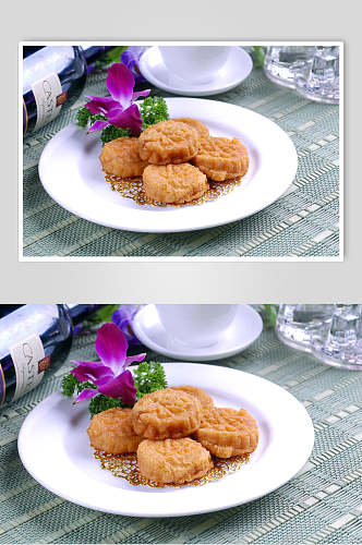 小吃南瓜饼食品高清图片