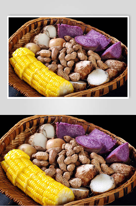 新鲜五谷丰登食物图片
