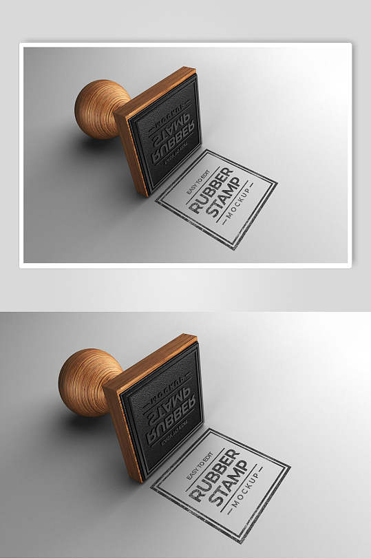 英文方形印章样机-众图网