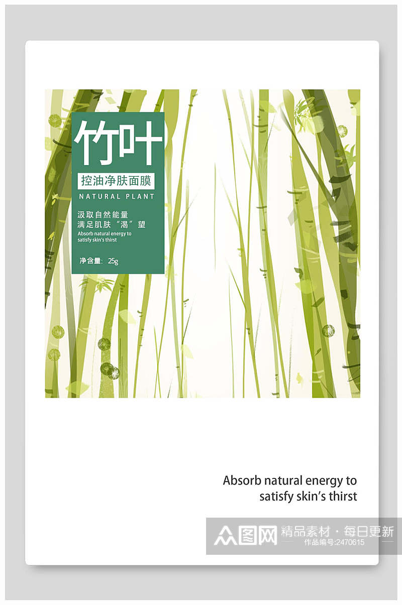 竹叶面膜海报包装设计素材